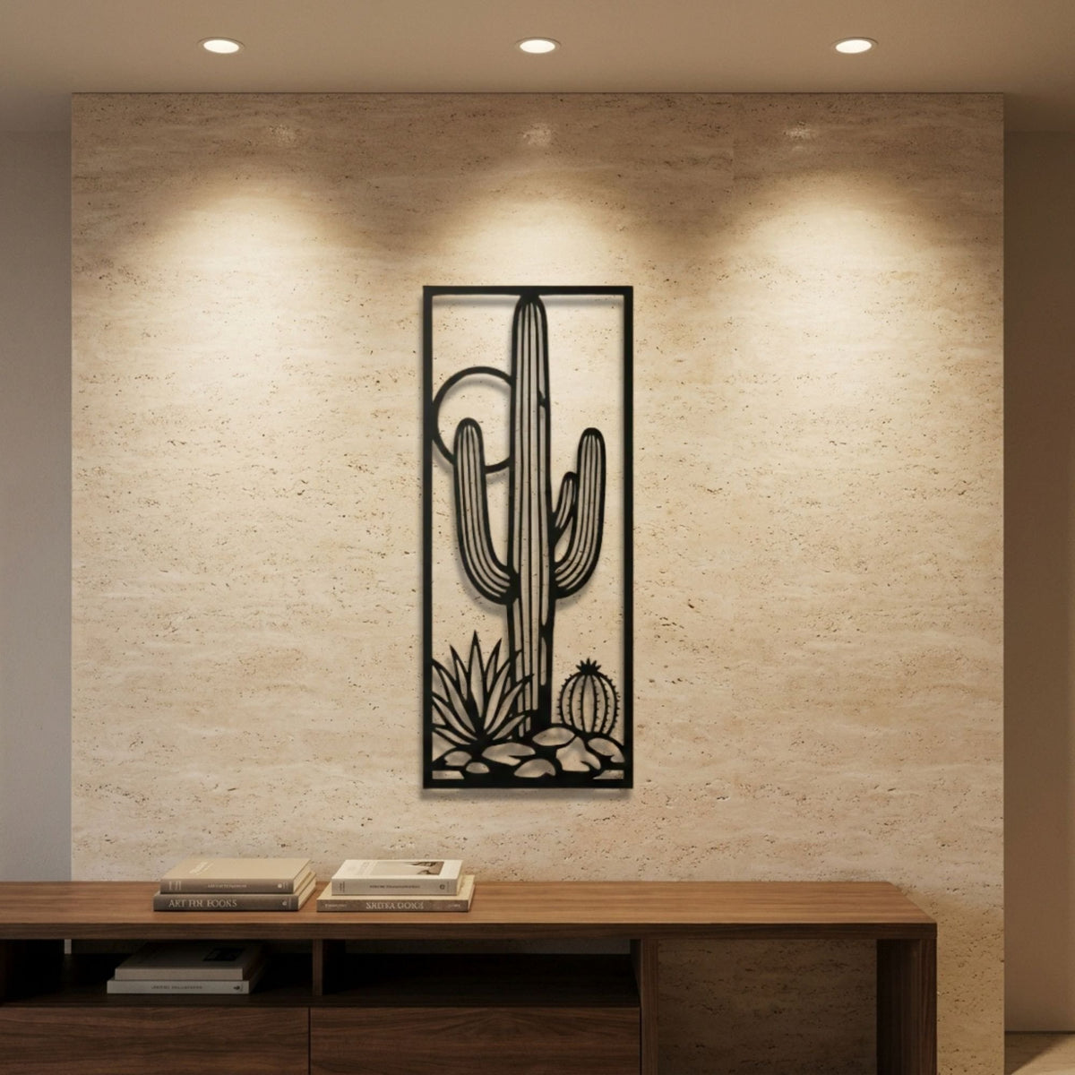 Saguaro Cactus Panel metal wall art – image 1