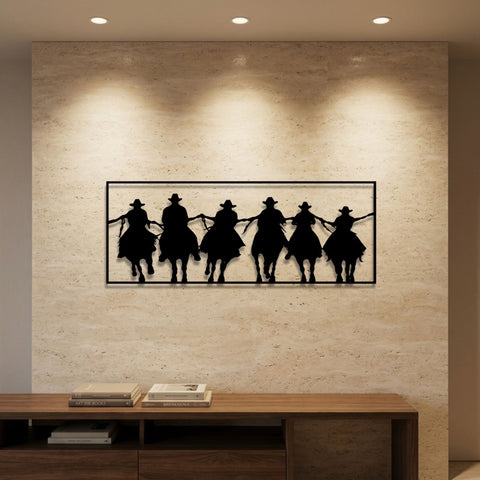 Cowboy Riders Panel Metal Wall Art – Vintage Wall Decor