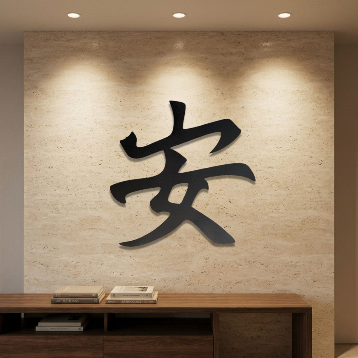 Japanese Kanji for Peace metal wall art – image 1