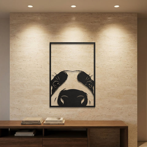 Peeking Cow Face Metal Wall Art – Farmhouse Animal Wall Decor