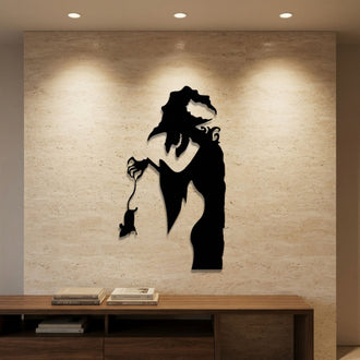 Witch with Cauldron Metal Wall Art – Halloween Wall Decor
