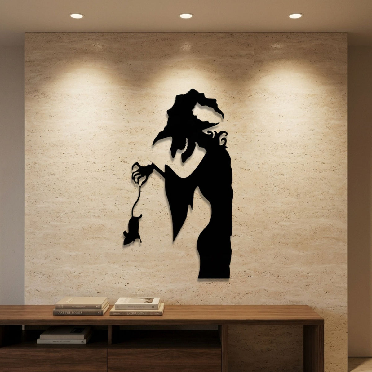 Witch with Cauldron metal wall art – image 1