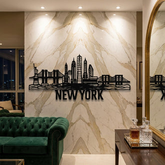 New York Skyline Metal Wall Art – Modern City Wall Decor