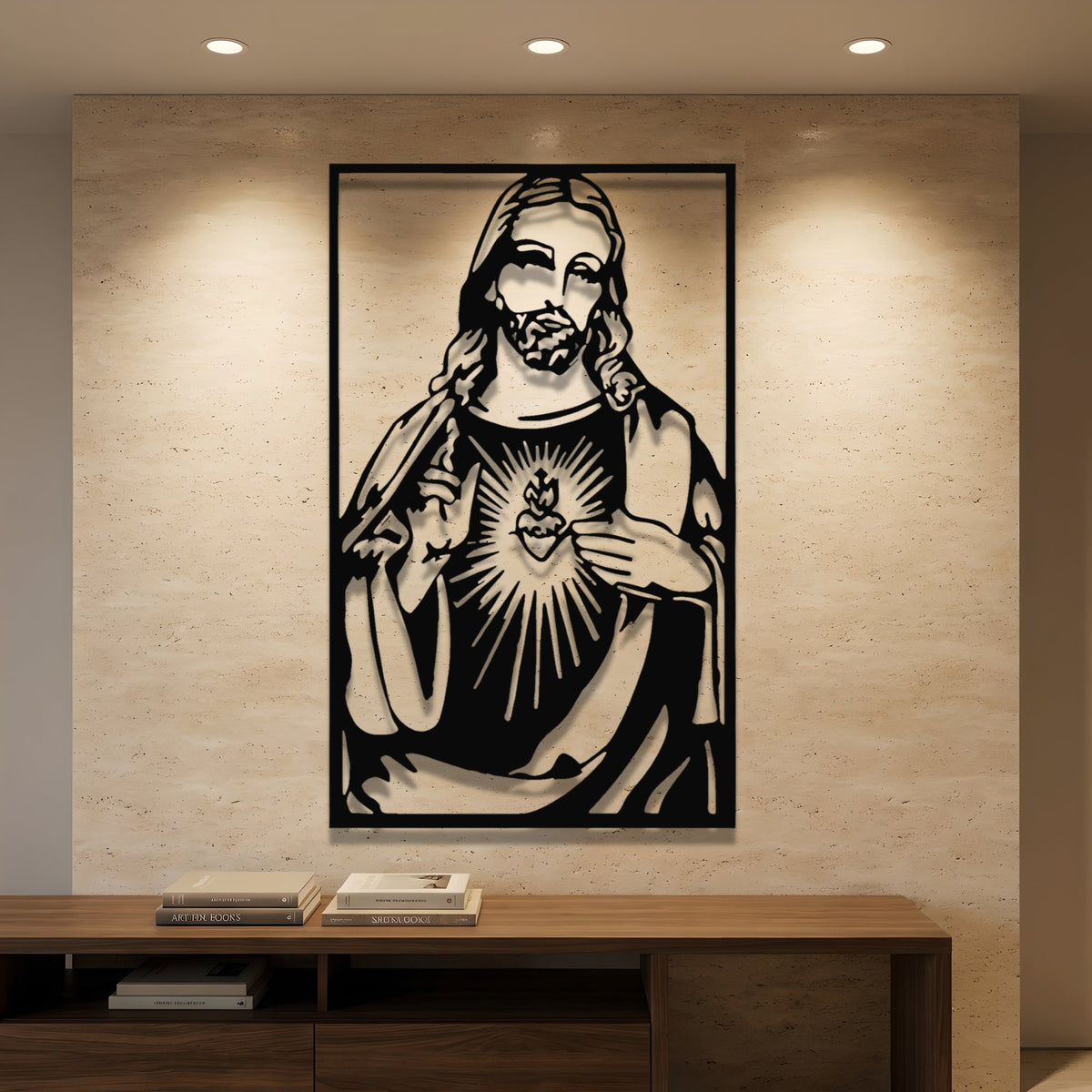 Sacred Heart of Jesus metal wall art – image 1