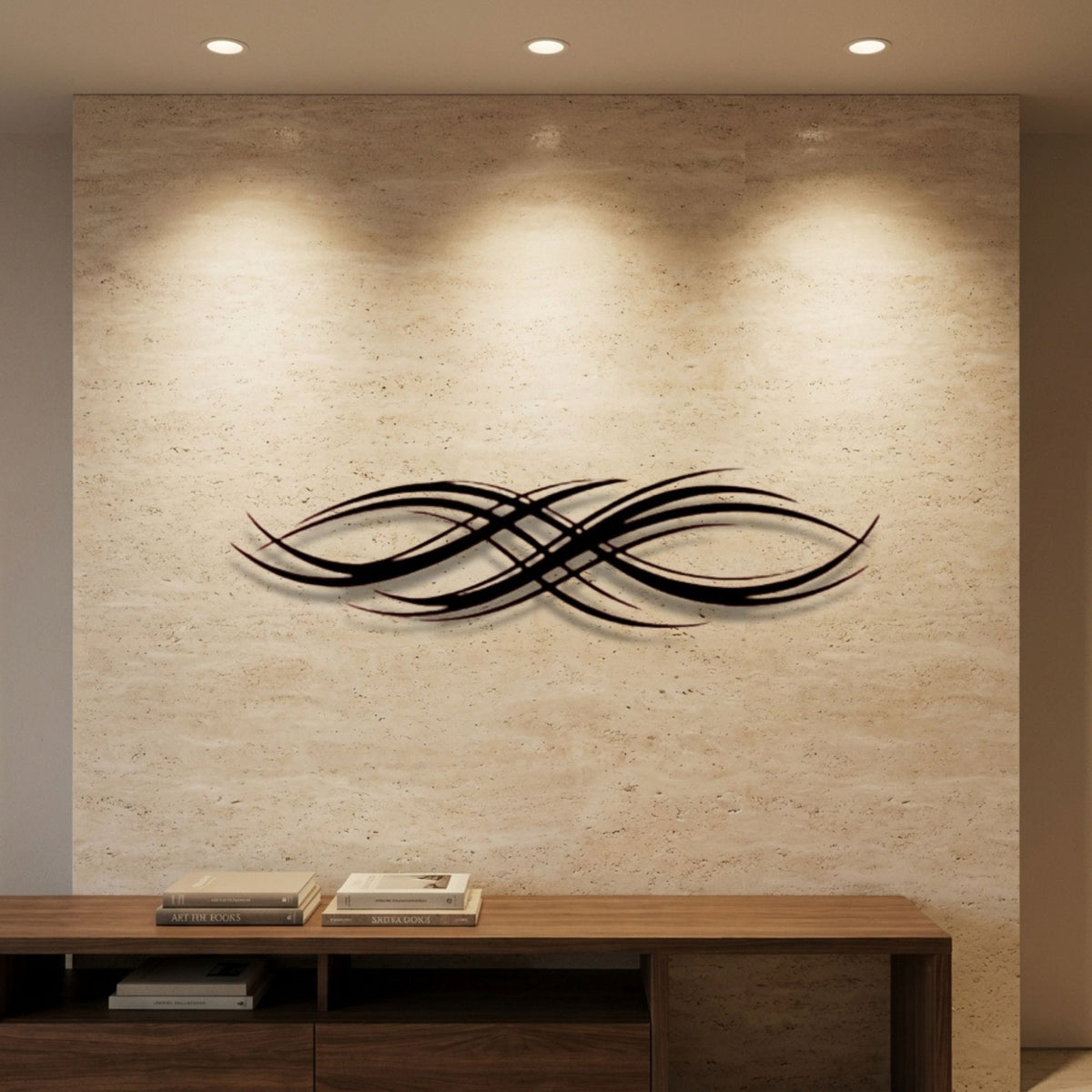 Flowing Ribbon Lines metal wall art – image 1
