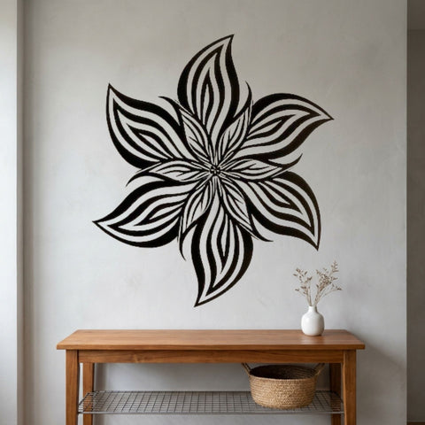 Star Petal Flower Metal Wall Art – Boho Floral Wall Decor