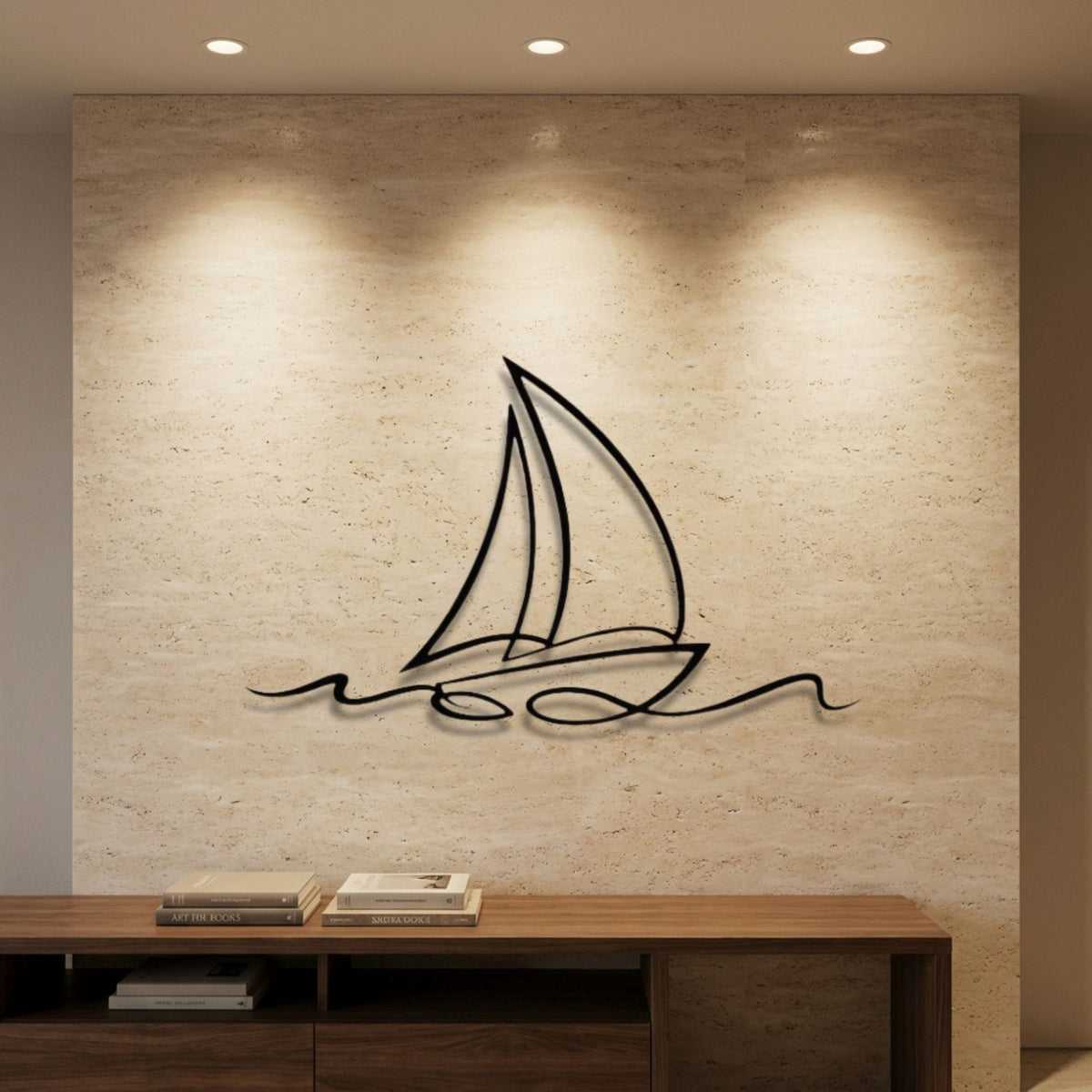 Sailboat Line Art metal wall art – image 1