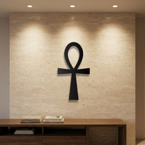 Ankh Symbol Metal Wall Art – Minimalist Spiritual Wall Decor