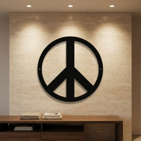 Peace Sign Metal Wall Art – Retro Spiritual Wall Decor