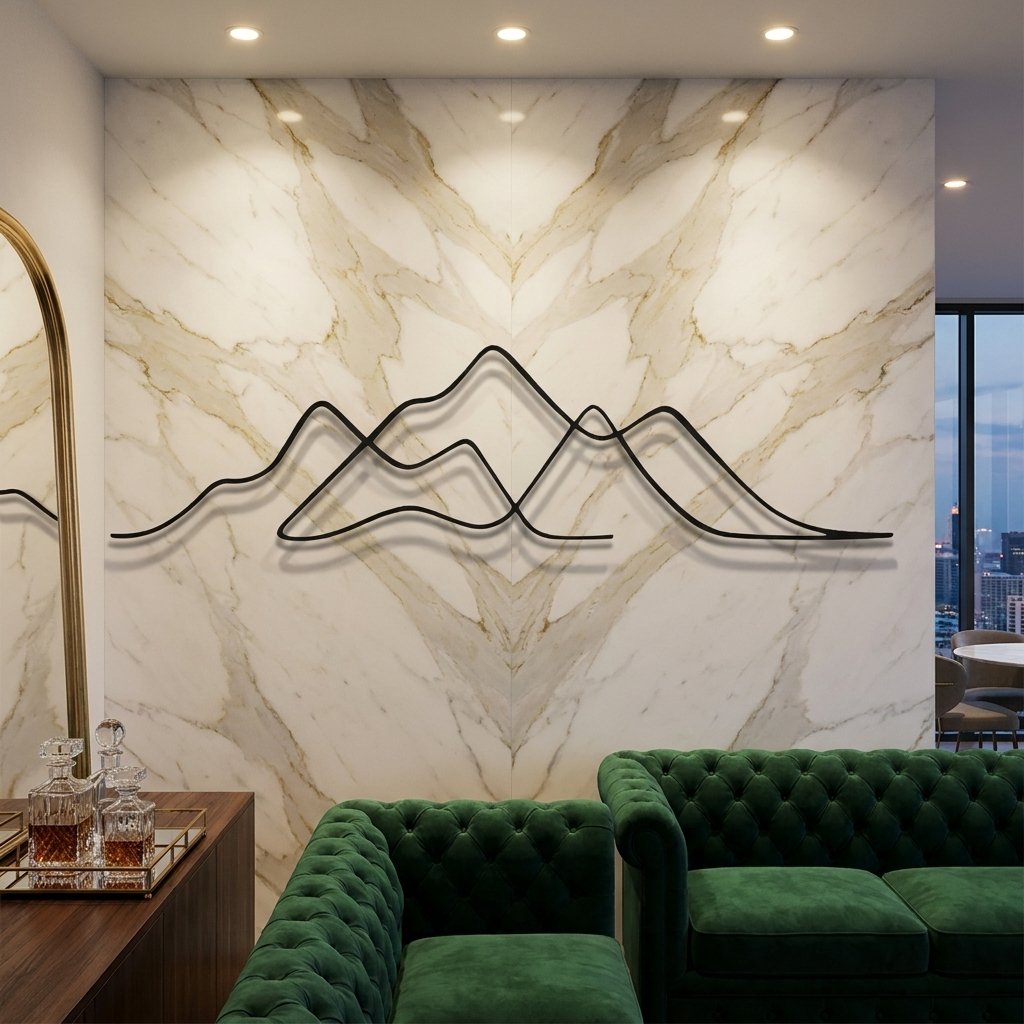 Minimal Mountain Lines metal wall art – image 1