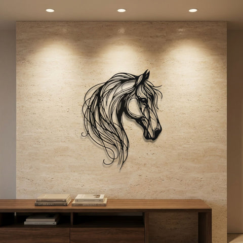 Horse Head Metal Wall Art – Farmhouse Animal Wall Decor