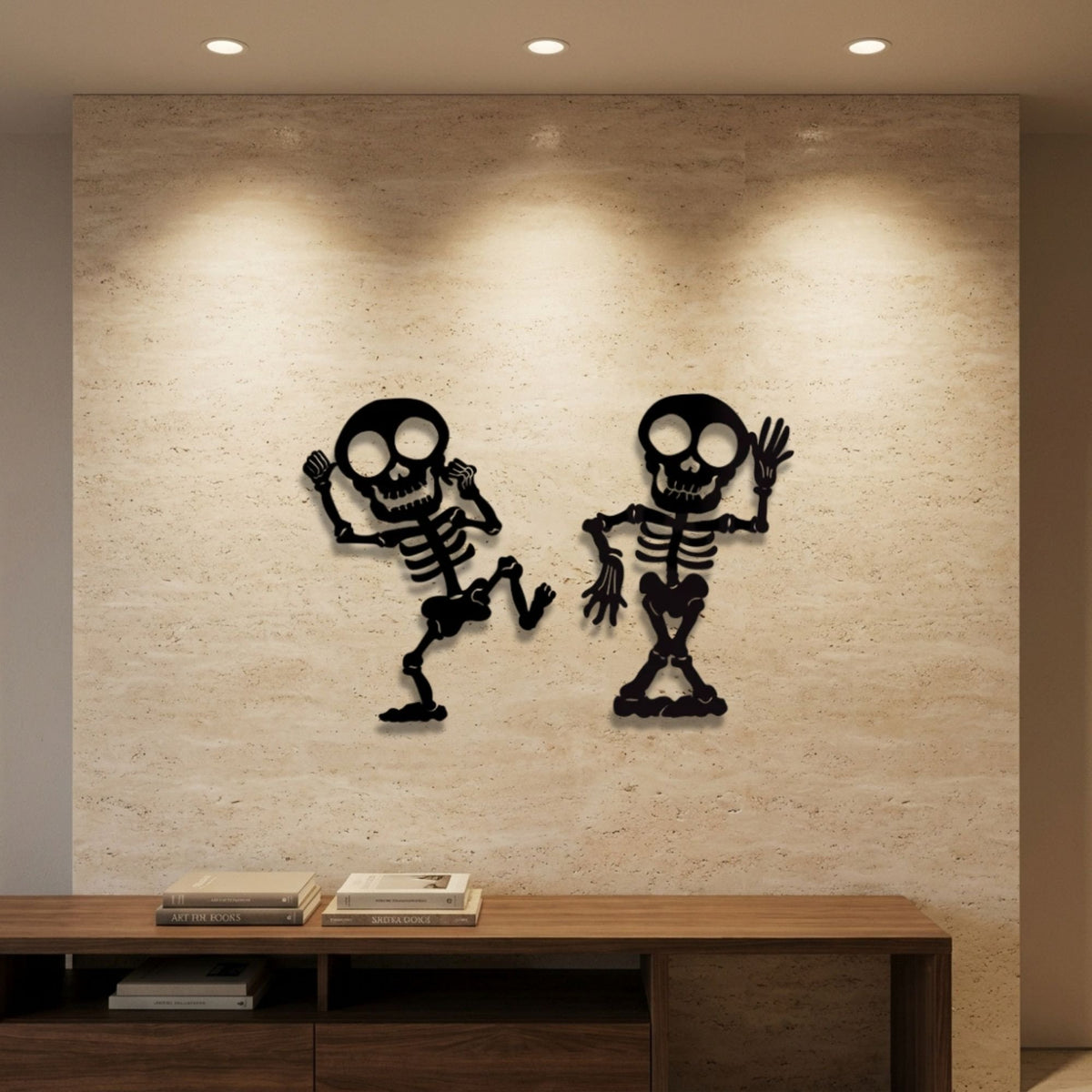 Dancing Skeletons metal wall art – image 1