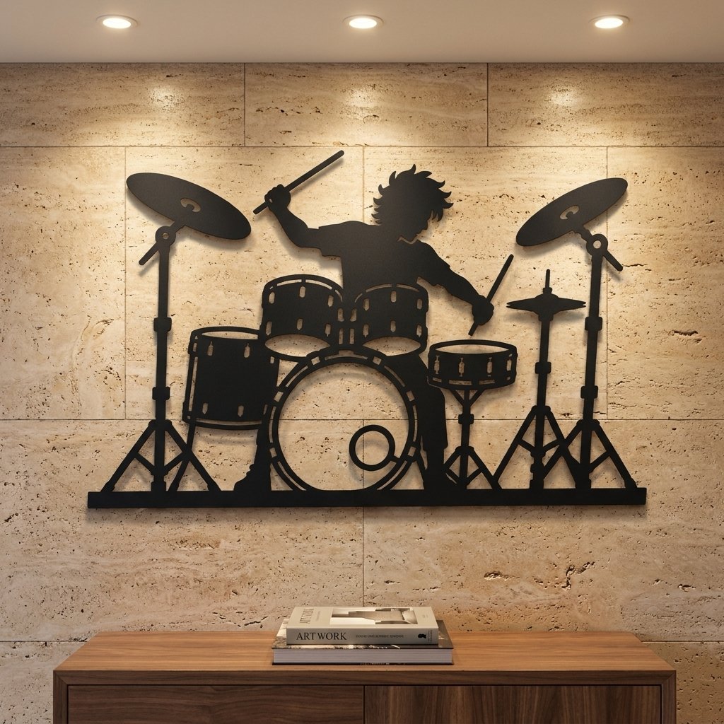Drummer at the Kit metal wall art – image 1