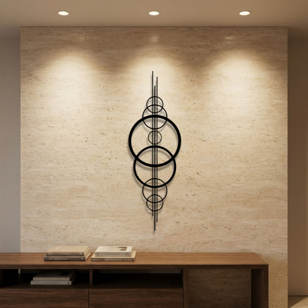 Geometric Circles Totem metal wall art – image 1