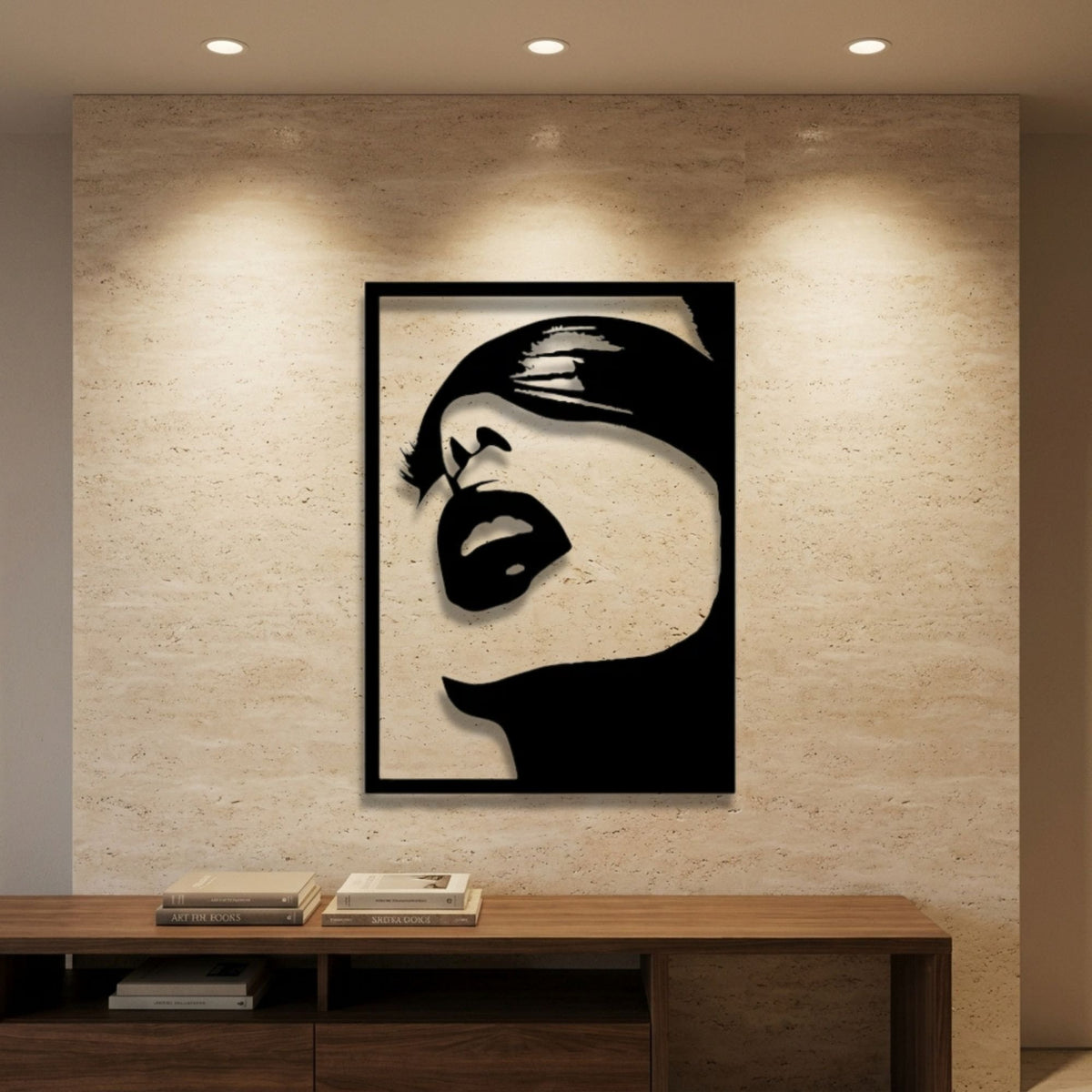 Woman Face Silhouette metal wall art – image 1