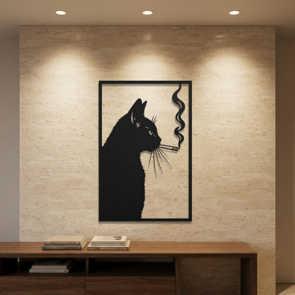Smoking Cat metal wall art – image 1