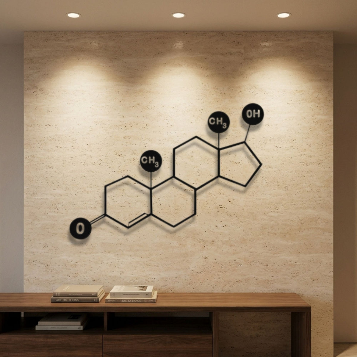 Testosterone Molecule metal wall art – image 1