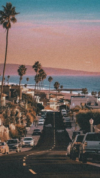 Locwats California Coastal Street Retro Wall Décor Poster Print