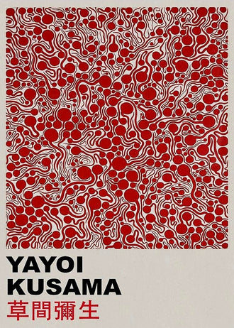 Yayoi Kusama Inspired Non-Figurative Red Pattern Décor Poster Wall Décor