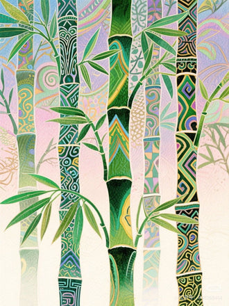 Colorful Bamboo Aesthetic Home Wall Décor – Vibrant Nature Botanical Wall Poster
