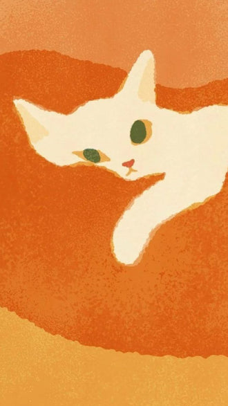 Expressive Cat Illustration Aesthetic Wall Print Décor Poster