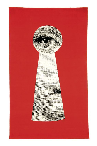Eye in Keyhole Pop Art Print, Surreal Wall Print, Sleek Home Decor
