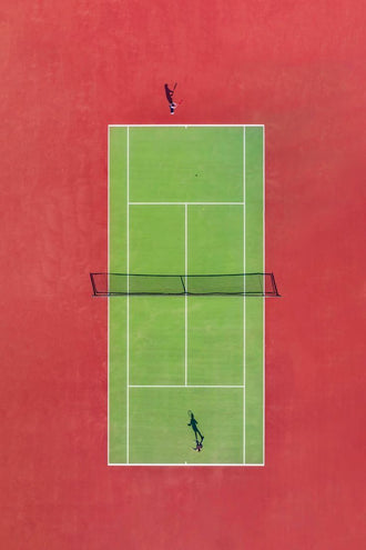 Aerial Tennis Court Wall Print – Understated Aesthetic Sports Print