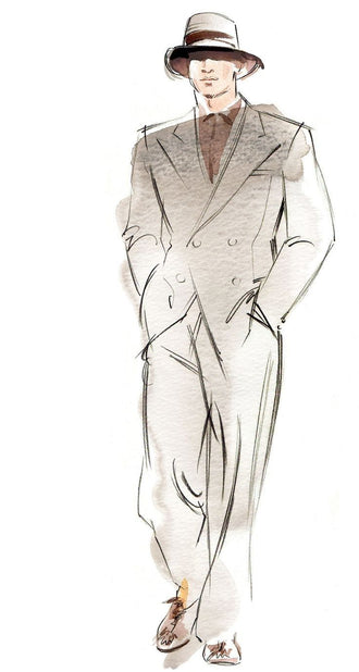 Fashion Illustration Man in Suit Aesthetic Home Wall Print Poster