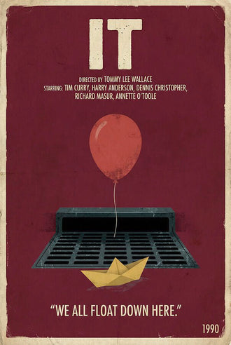 IT Movie Print Wall Décor – Nostalgic Horror 1990 Film Print, Pennywise Iconic Poster