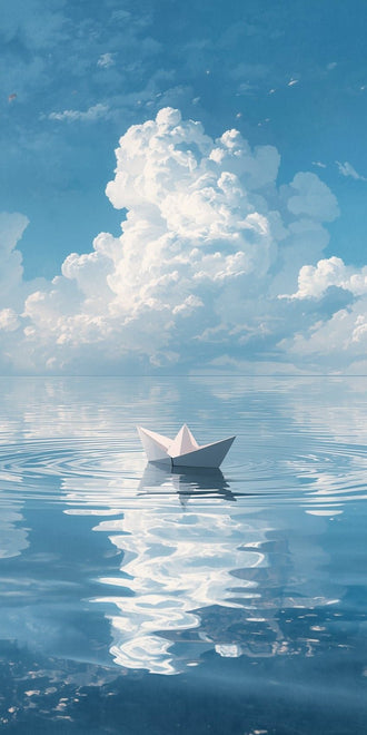Paper Boat Ocean Aesthetic Wall Décor Print