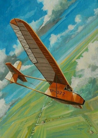 SP-322 Retro Glider Airplane Wall Poster – Retro Aviation Wall Décor