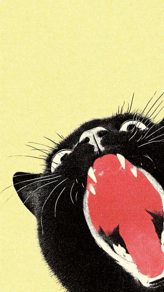 Black Cat Pop Art Print – Vibrant Minimal Feline Wall Décor