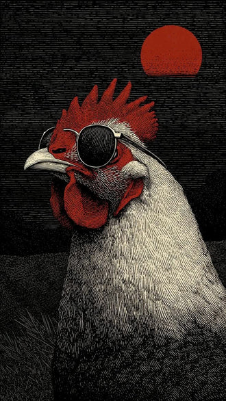 Cool Chicken with Sunglasses Pop Art Print – Funny Chicken Wall Décor