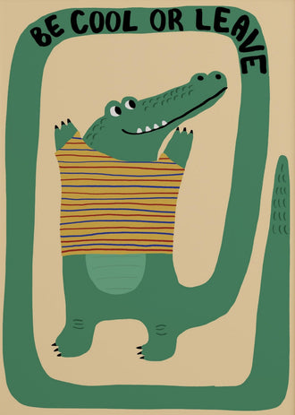 Funny Crocodile Artwork, Whimsical Nursery Decor, Playroom Wall Print for Kids Room