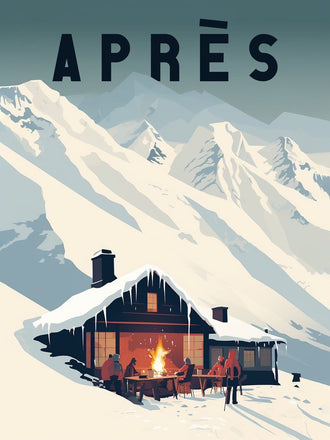 APRÈS Ski Chalet Print – Aesthetic Winter Wall Décor for Cozy Home Décor