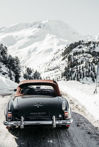 Arthur Bechtel Timeless Motors – Mercedes 190 SL Snowy Mountain Wall Décor Poster