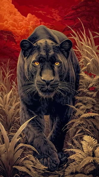 Black Panther Jungle Wall Décor Poster – Aesthetic Wildlife Canvas Print