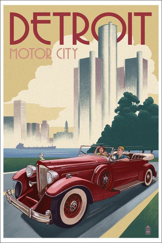 Detroit Motor City Décor Poster Nostalgic Wall Poster