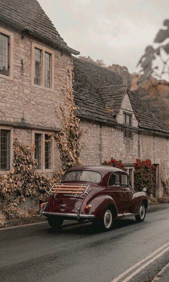 Nostalgic Car Village Street Wall Décor Poster