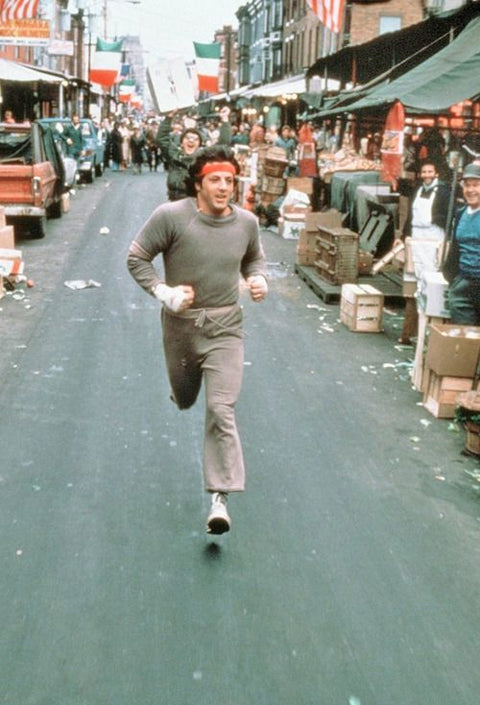 Retro Running Street Scene Décor Poster, Retro Athletic Wall Décor