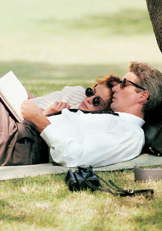 Couple Relaxing Under Tree Aesthetic Home Art Print