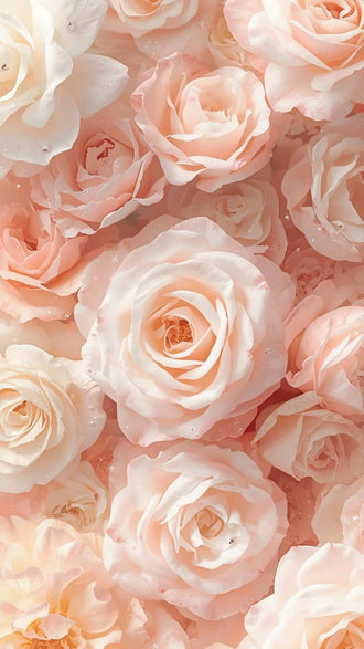 Pink and White Roses Aesthetic Wall Print