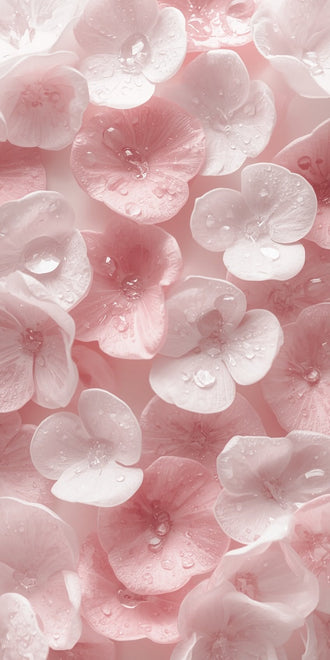 Pink and White Floral Wall Décor Wall Poster – Aesthetic Flower Print for Home Decor