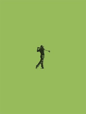 Simple Golfer Silhouette Wall Poster | Contemporary Golf Wall Poster