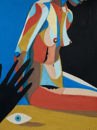 Expressive Nude Painting Wall Décor Print – Contemporary Simple Figure Print