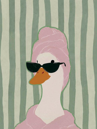 Cool Duck in Sunglasses Pop Art Décor Poster | Funky Animal Wall Print