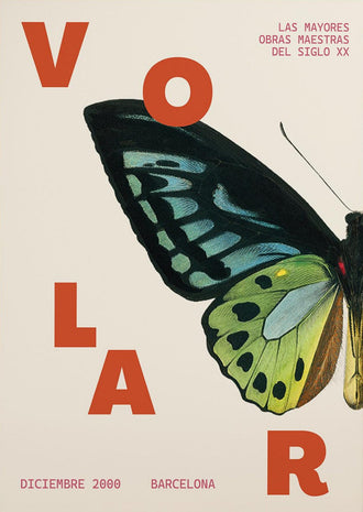 Mid-Century Minimal Barcelona Butterfly Exhibition Wall Décor Poster Fine Print