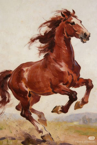 Galloping Horse Painting Wall Print Poster – Aesthetic Equestrian Print