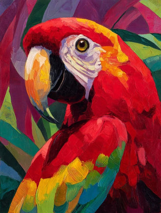 Colorful Parrot Painting Home Art Wall Poster – Vibrant Tropical Bird Canvas Print