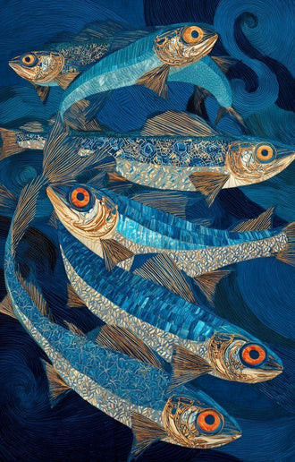 Colorful Fish Illustration Wall Décor Poster – Aesthetic Ocean-Inspired Print